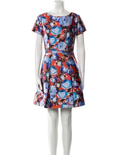Pre-owned Sachin & Babi Floral Print Mini Dress In Orange