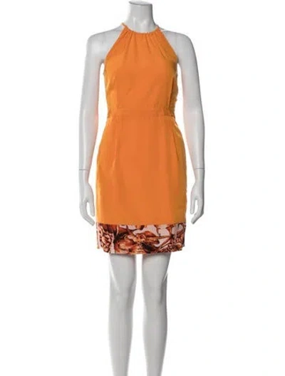 Pre-owned Sachin & Babi Floral Print Mini Dress In Orange