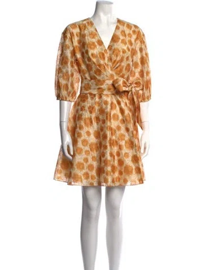 Pre-owned Sachin & Babi Floral Print Mini Dress In Orange