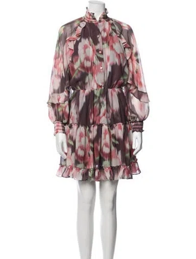 Pre-owned Sachin & Babi Floral Print Mini Dress In Pink