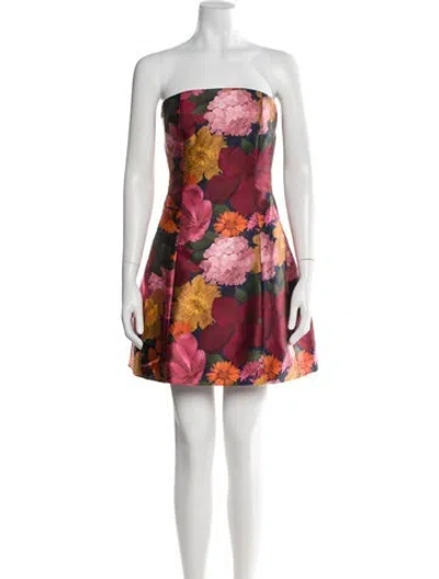 Pre-owned Sachin & Babi Floral Print Mini Dress In Red