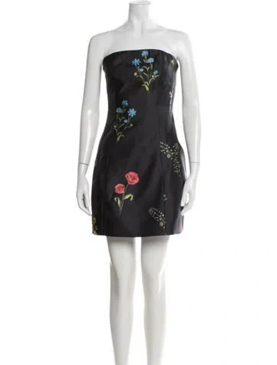 Pre-owned Sachin & Babi Floral Print Mini Dress W/ Tags In Black