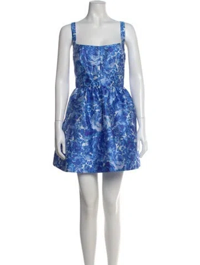 Pre-owned Sachin & Babi Floral Print Mini Dress W/ Tags In Blue