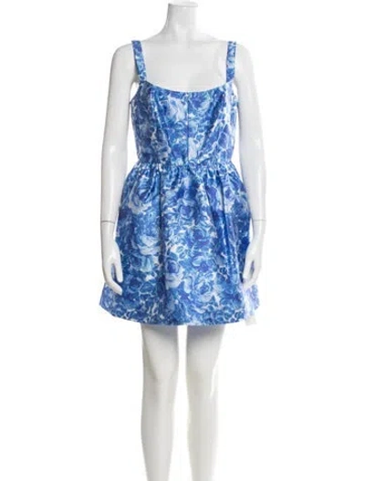 Pre-owned Sachin & Babi Floral Print Mini Dress W/ Tags In Blue