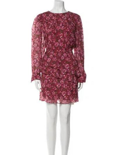Pre-owned Sachin & Babi Floral Print Mini Dress In White