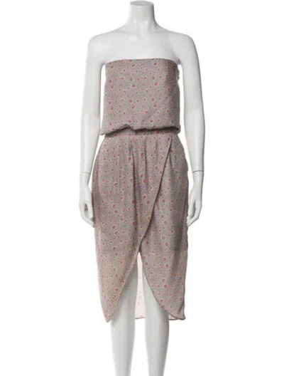 Pre-owned Sachin & Babi Floral Print Mini Dress In White