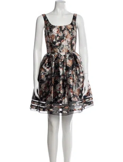 Pre-owned Sachin & Babi Floral Print Mini Dress In White