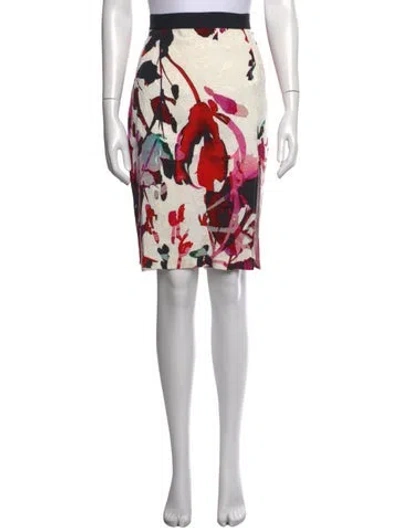 Pre-owned Sachin & Babi Floral Print Mini Skirt In White