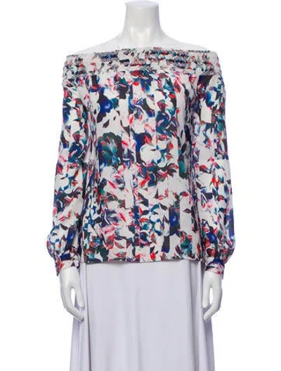 Pre-owned Sachin & Babi Floral Print Off-the-shoulder Blouse In Multi