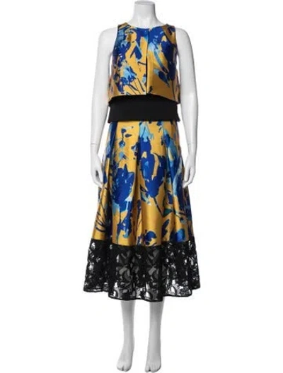 Pre-owned Sachin & Babi Floral Print Skirt Set In Blue