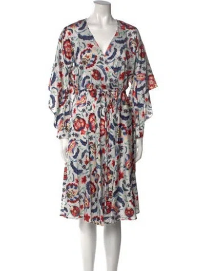 Pre-owned Sachin & Babi Floral Print V-neck Tunic In Multi