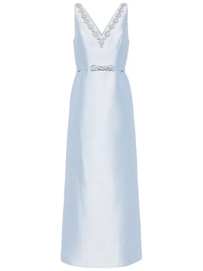 Sachin & Babi Garda Mikado Gown In Blue