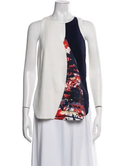 Pre-owned Sachin & Babi Graphic Print Asymmetrical Top W/ Tags In Black