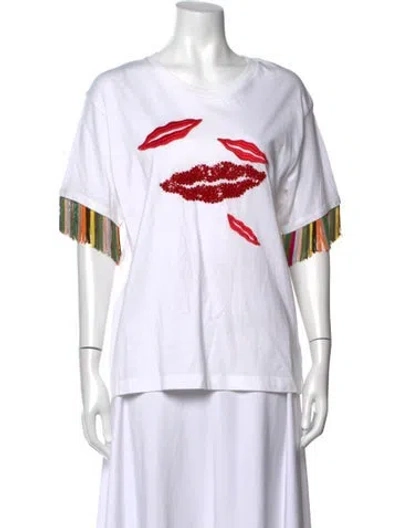 Pre-owned Sachin & Babi Graphic Print Crew Neck T-shirt In White