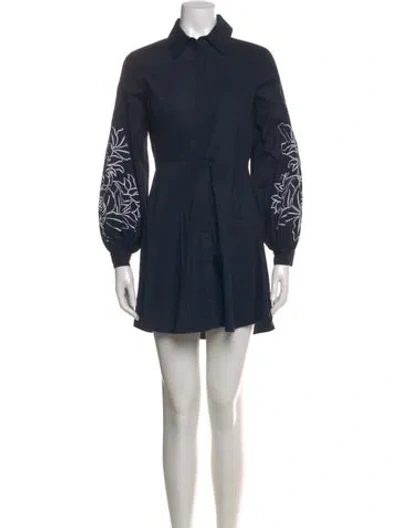 Pre-owned Sachin & Babi Graphic Print Mini Dress In Blue