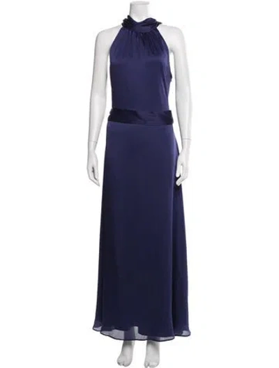 Pre-owned Sachin & Babi Halterneck Long Dress In Blue