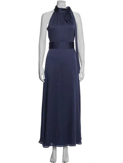 Pre-owned Sachin & Babi Halterneck Long Dress In Blue