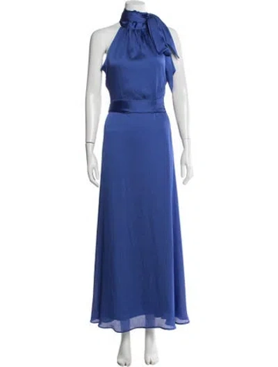 Pre-owned Sachin & Babi Halterneck Long Dress In Blue