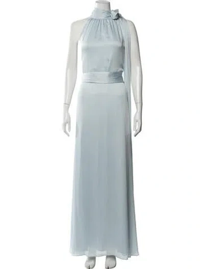 Pre-owned Sachin & Babi Halterneck Long Dress In Blue
