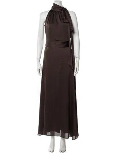 Pre-owned Sachin & Babi Halterneck Long Dress In Brown