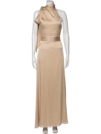 Pre-owned Sachin & Babi Halterneck Long Dress In Neutral