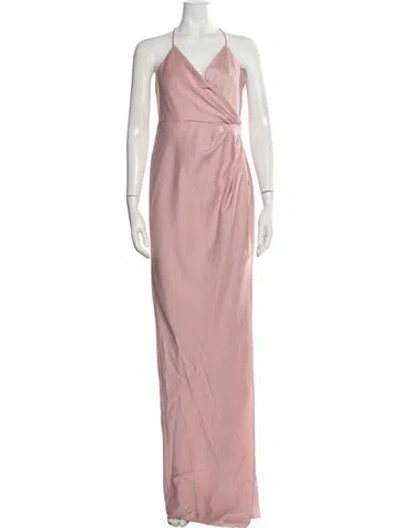 Pre-owned Sachin & Babi Halterneck Long Dress In Pink