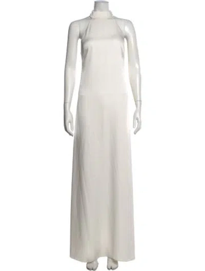 Pre-owned Sachin & Babi Halterneck Long Dress In White
