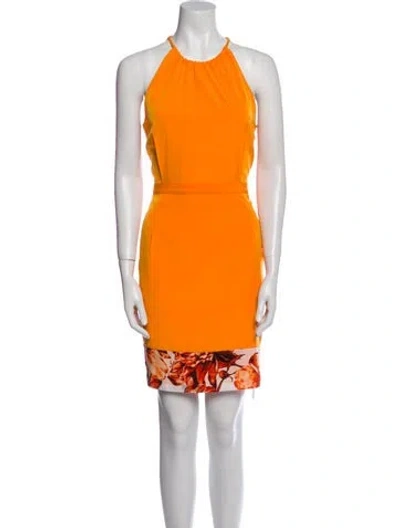 Pre-owned Sachin & Babi Halterneck Mini Dress In Orange