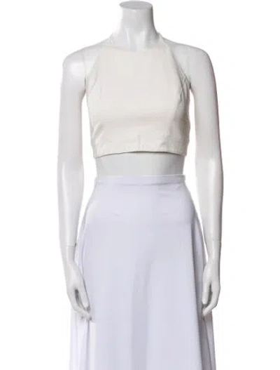 Pre-owned Sachin & Babi Halterneck Sleeveless Crop Top In Neutral
