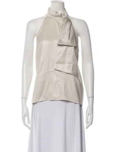 Pre-owned Sachin & Babi Halterneck Sleeveless Top In Neutrals