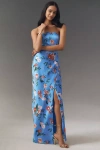 Sachin & Babi Ila Stretch Satin Maxi Dress In Blue
