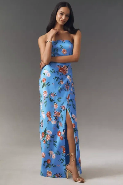 Sachin & Babi Ila Stretch Satin Maxi Dress In Blue