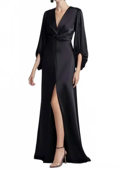 Sachin & Babi Jenny Satin Crepe Gown In Black