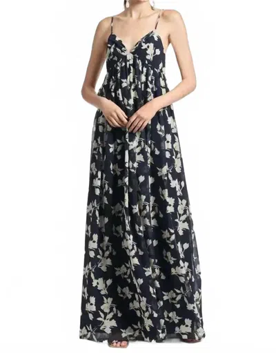 Sachin & Babi Jessica Gown In Navy Venetia Petal In Black