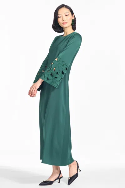 Sachin & Babi Jules Forest Green Crepe A-line Midi Dress In Loden