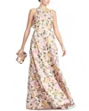 Sachin & Babi Kate Floral-print Gown In Neutral