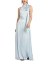 Sachin & Babi Kayla Tie High Neck Gown In Blue