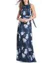 Sachin & Babi Kayla Floral-print Georgette Gown In Blue