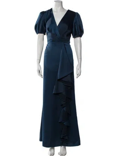 Pre-owned Sachin & Babi Kayla Long Dress In Blue