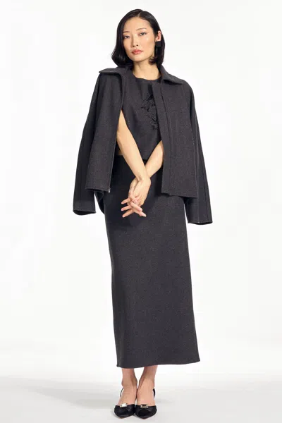 Sachin & Babi Kenna Black Brushed Knit Zip Jacket In Graphite