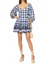 Sachin & Babi Kyle Gingham Mini Dress In Blue In Blue