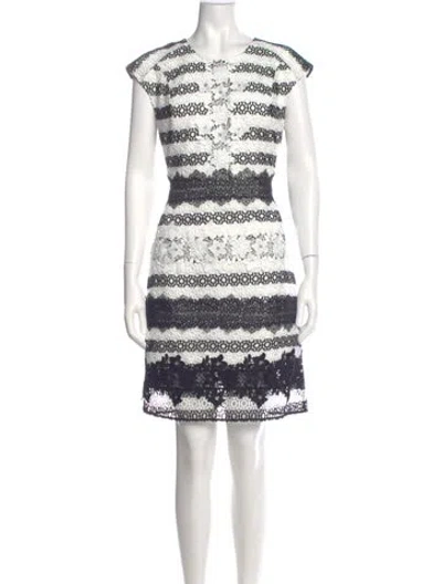 Pre-owned Sachin & Babi Lace Pattern Knee-length Dress In Black