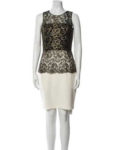 Pre-owned Sachin & Babi Lace Pattern Knee-length Dress In Black