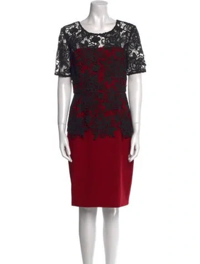 Pre-owned Sachin & Babi Lace Pattern Knee-length Dress In Red