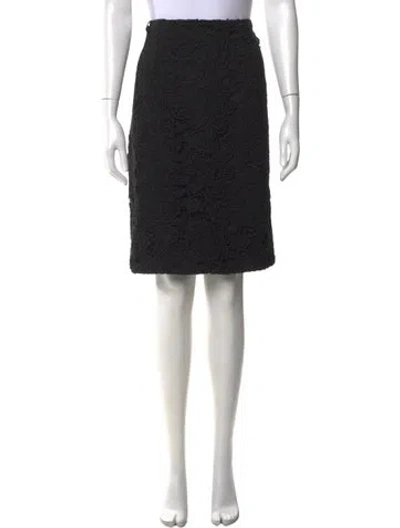 Pre-owned Sachin & Babi Lace Pattern Knee-length Skirt In Black