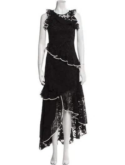 Pre-owned Sachin & Babi Lace Pattern Long Dress In Black
