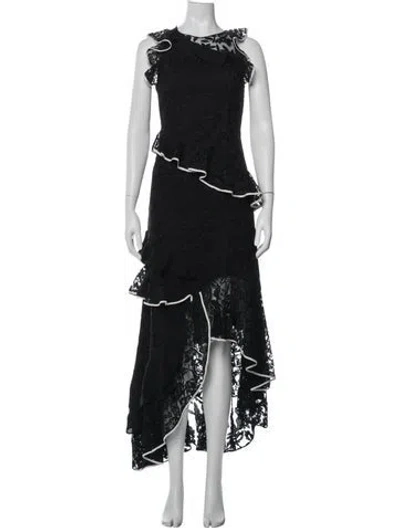Pre-owned Sachin & Babi Lace Pattern Long Dress In Black