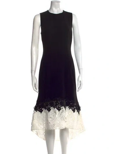 Pre-owned Sachin & Babi Lace Pattern Midi Length Dress In Black