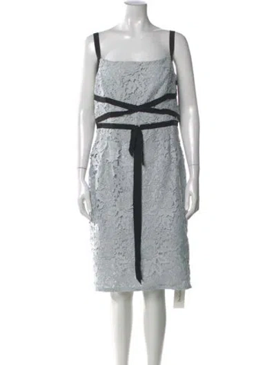 Pre-owned Sachin & Babi Lace Pattern Midi Length Dress In Blue