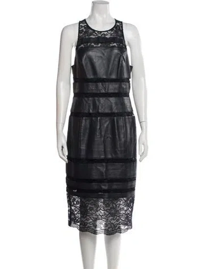 Pre-owned Sachin & Babi Lace Pattern Midi Length Dress In Blue